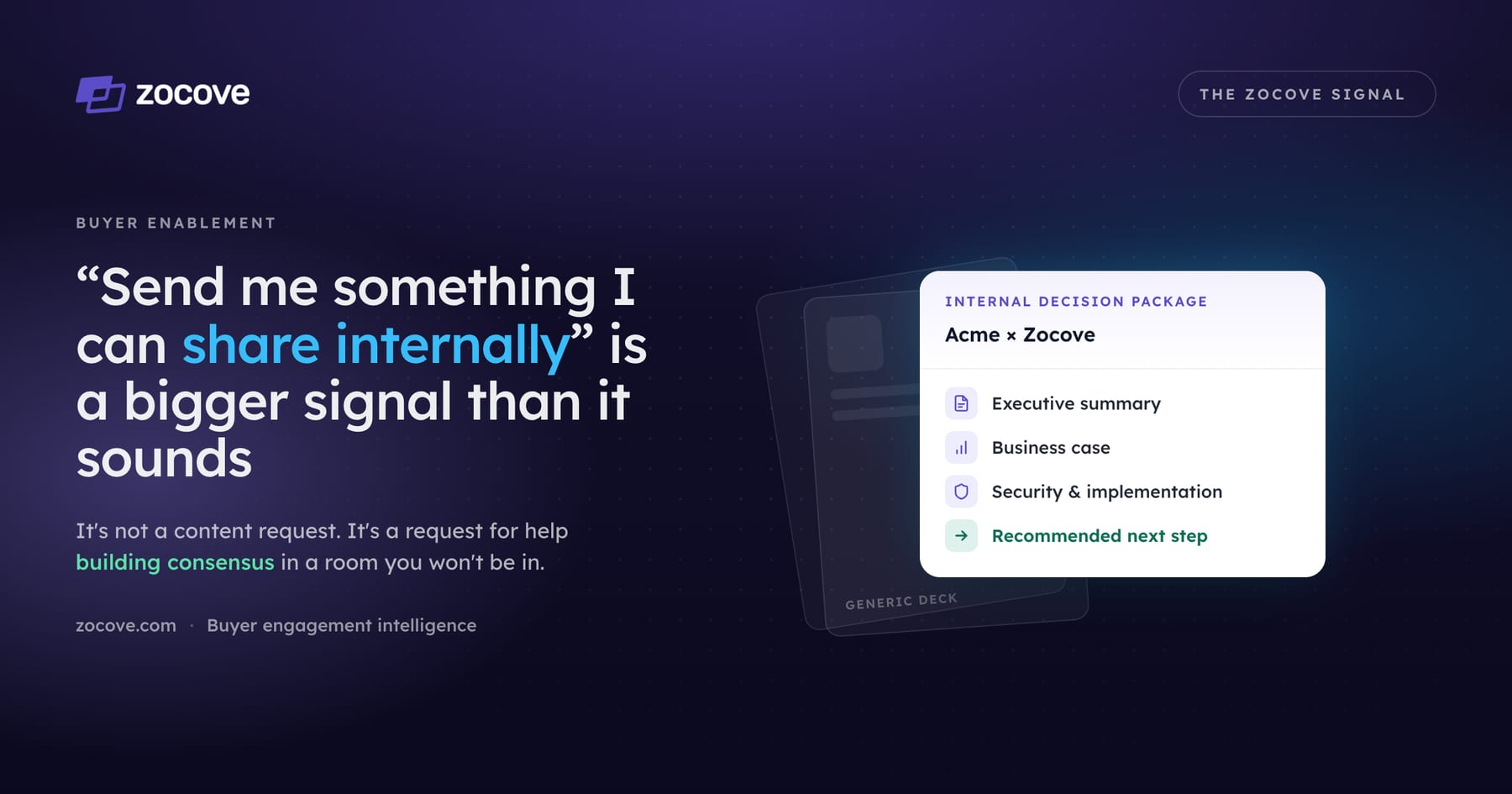 Why “send me something I can share internally” is a bigger signal than it sounds